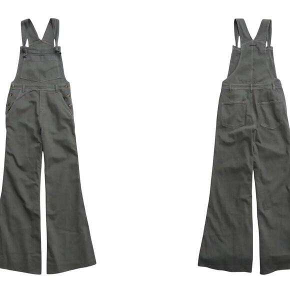 Aerie Women's Wide Leg Smoked Overalls Raw Edge Hem Charcoal Gray Size M NWT - Picture 5 of 11
